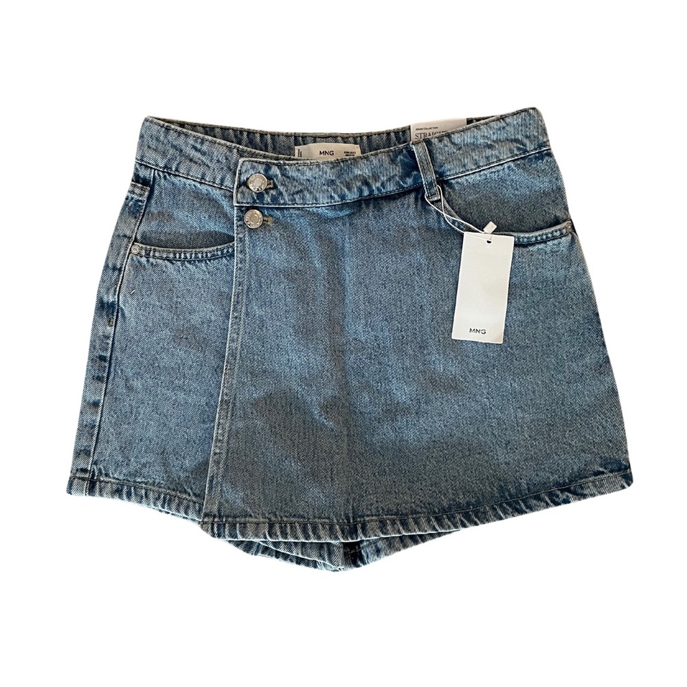 NWT MANGO denim high waist skort